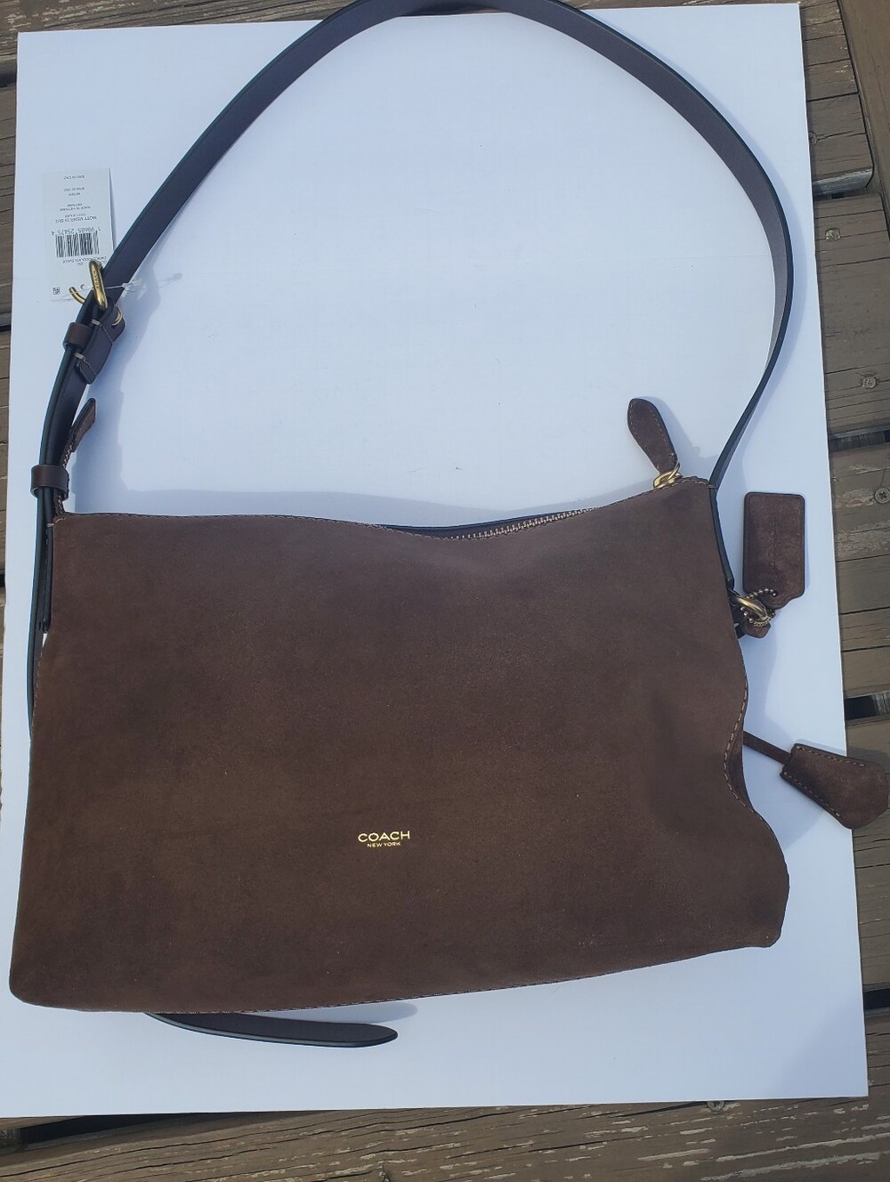 NWT COACH - Mott Messenger Bag 33 Dark Chocolate Suede